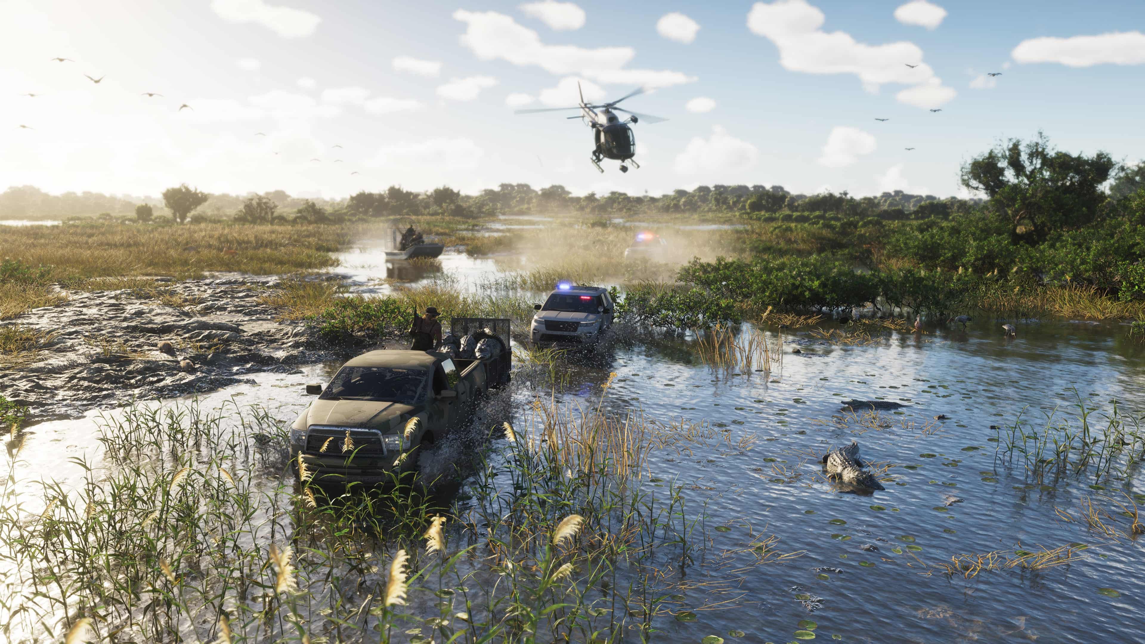 A police chase through the Grassrivers wetlands — Grassrivers, GTA 6 Wetlands