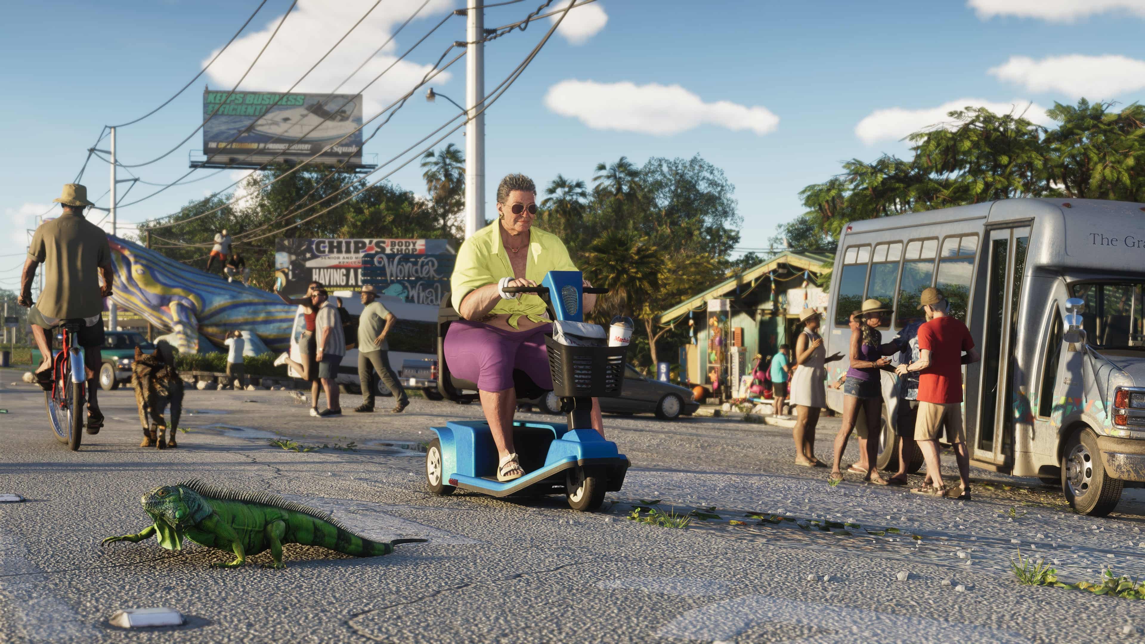 Roadside life on a sleepy Leonida Keys main street — Leonida Keys, GTA 6 Tropical archipelago