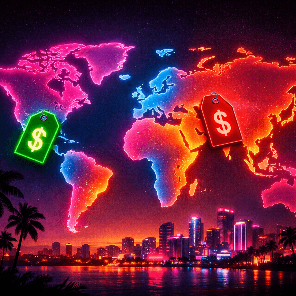 GTA 6 dünya geneli fiyat karşılaştırması, neon Vice City temasıyla