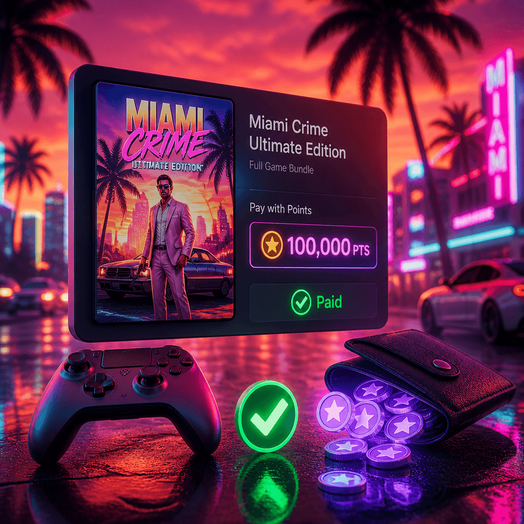 Pantalla de compra en Xbox de la reserva de GTA 6 Ultimate Edition pagada con puntos de Microsoft Rewards en vez de dinero.