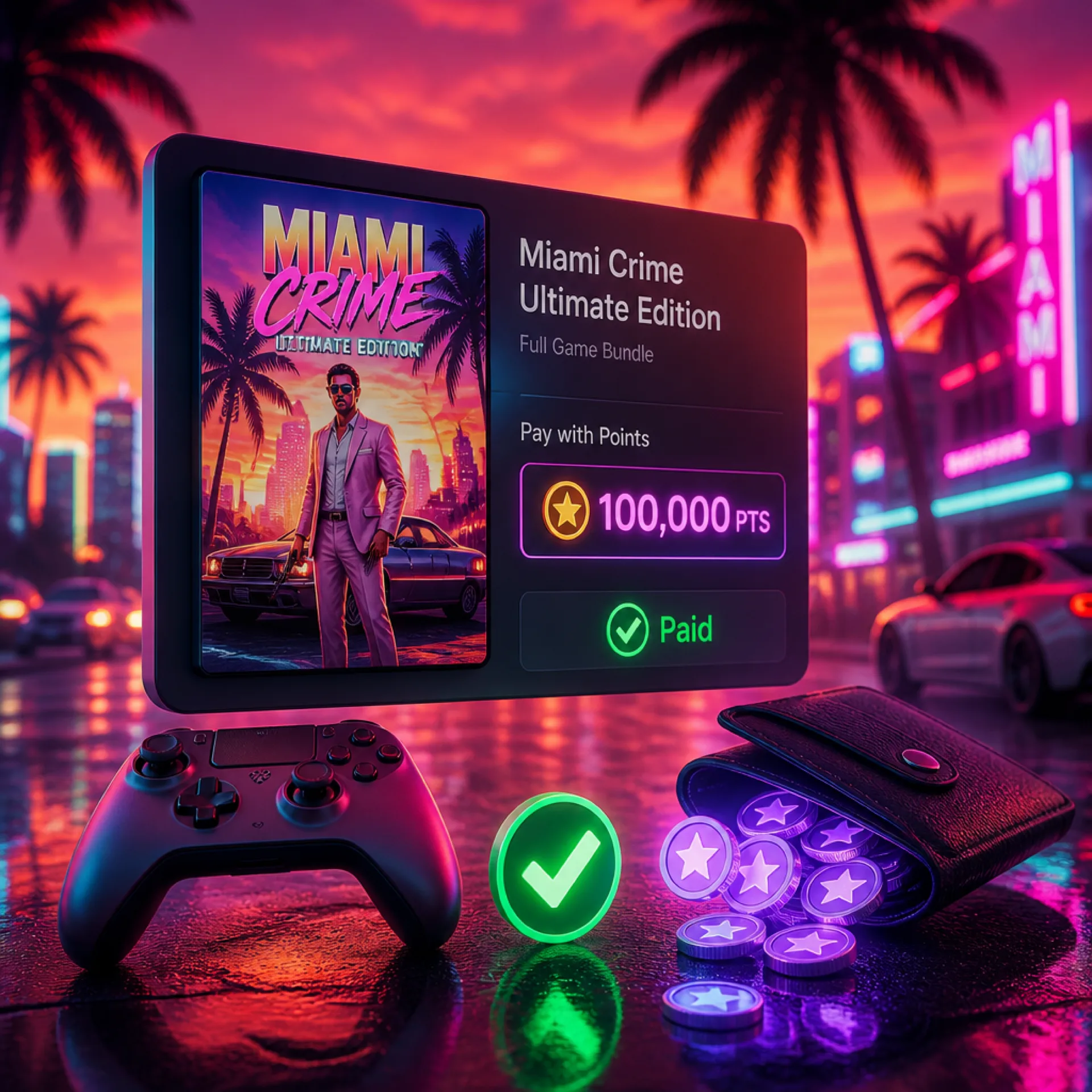 Pantalla de compra en Xbox de la reserva de GTA 6 Ultimate Edition pagada con puntos de Microsoft Rewards en vez de dinero.